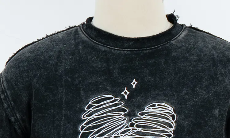 Cropped Heart Graphic T-Shirt with Raw-Edge Detail